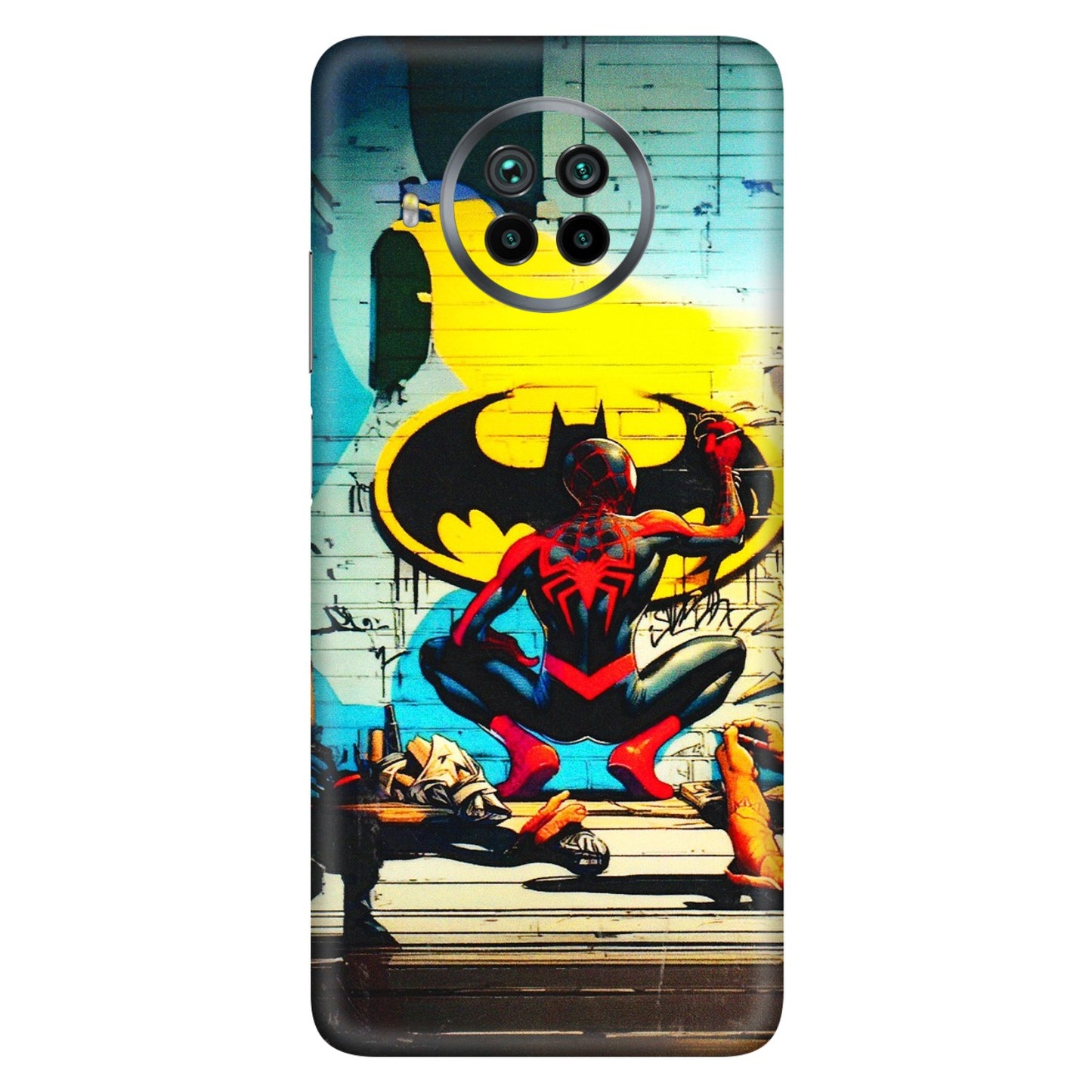 Xiaomi Redmi Phone Skins (All Models) - New Spiderman Bat Logo - 3D Embossed Finish (L-309) Mi 10 T Lite