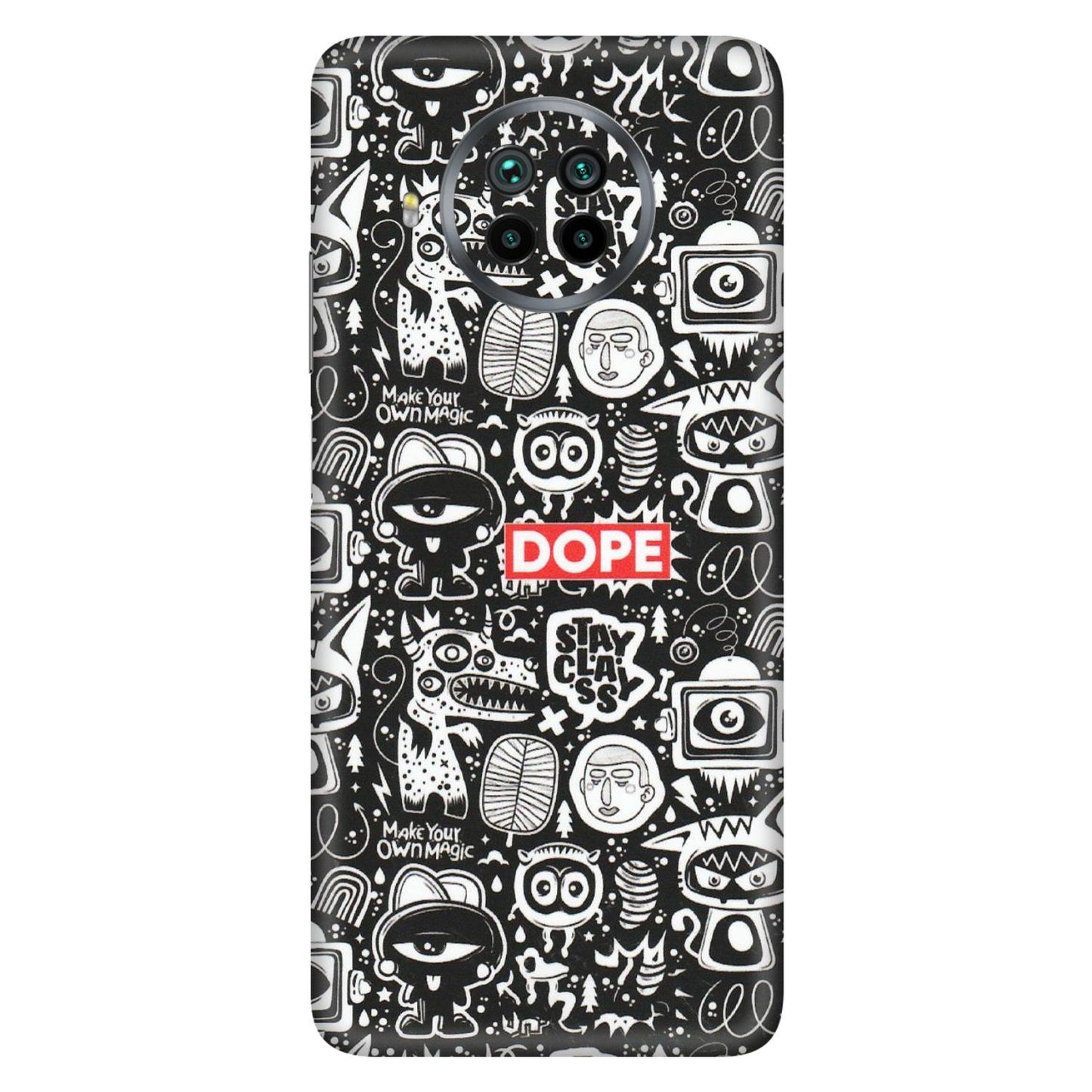 Xiaomi Redmi Phone Skins (All Models) - Dope Stay Classy Black Doodles - Matte Finish (M-126) Mi 10 T Lite