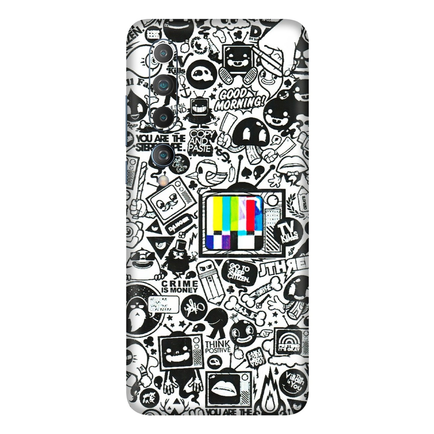 Xiaomi Redmi Phone Skins (All Models) - Doodles Positive Art - 3D Embossed Finish (L-263) Mi 10 5G
