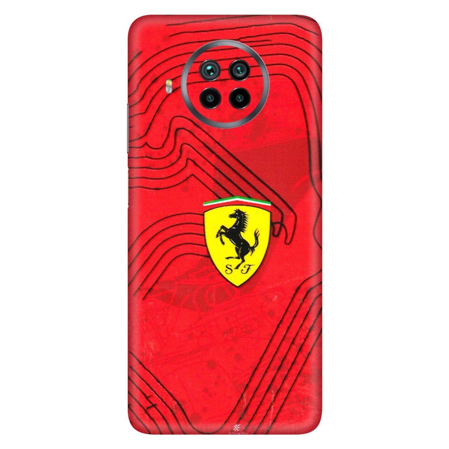 Xiaomi Redmi Phone Skins (All Models) - Red Ferrari Logo Stylish - 3D Embossed Finish (L-238) Mi 10i