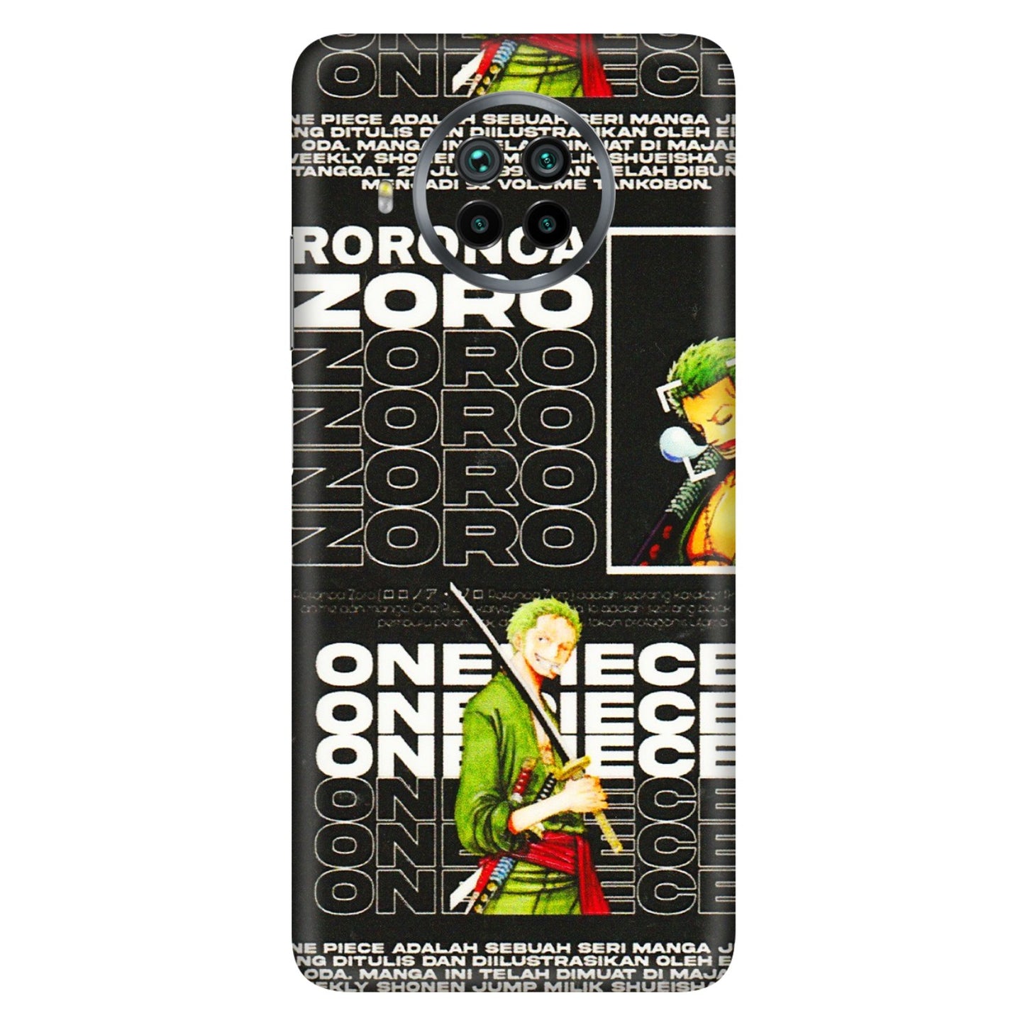 Xiaomi Redmi Phone Skins (All Models) - One Piece Zoro - 3D Embossed Finish (L-250) Mi 10i