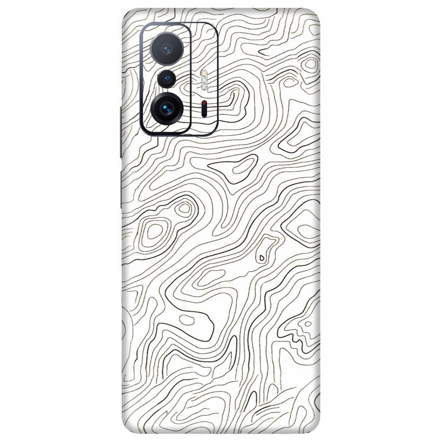 Xiaomi Redmi Phone Skins (All Models) - White Black Swirls - 3D Embossed Finish (L-219) Mi 11 T Pro