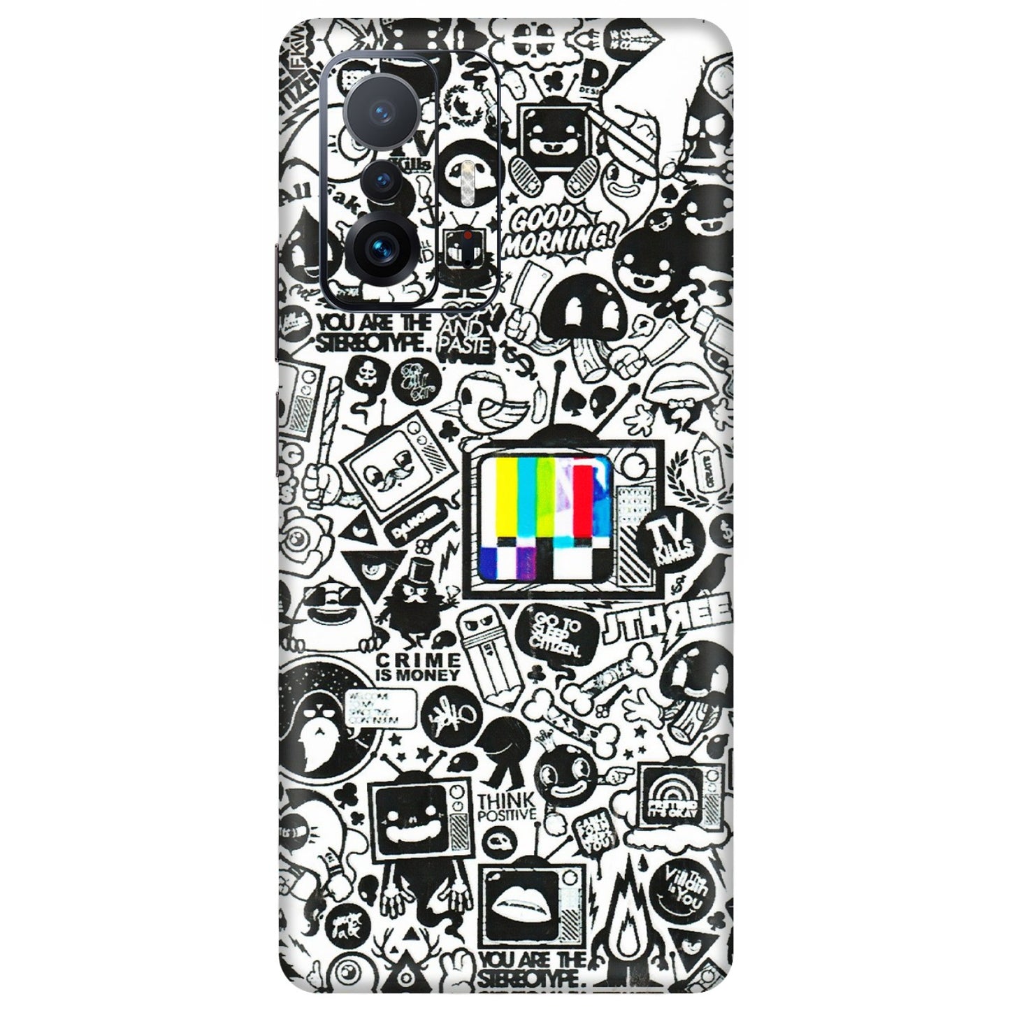 Xiaomi Redmi Phone Skins (All Models) - Doodles Positive Art - 3D Embossed Finish (L-263) Mi 11 T Pro