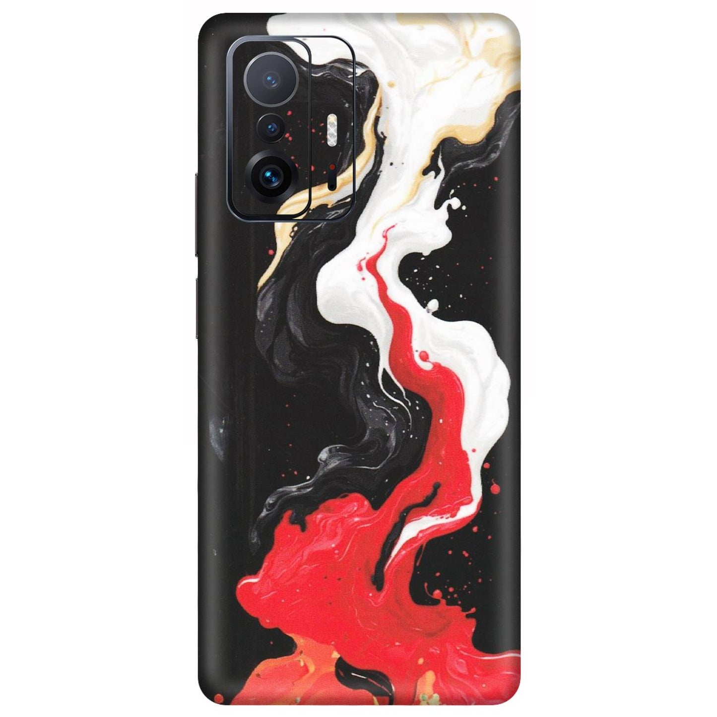 Xiaomi Redmi Phone Skins (All Models) - Black Red White Paint Splash Fusion - Matte Finish (M-56) Mi 11 T Pro