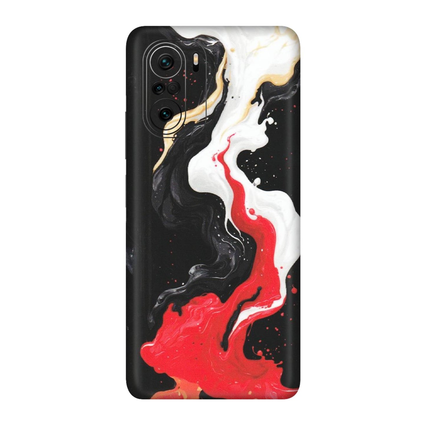 Xiaomi Redmi Phone Skins (All Models) - Black Red White Paint Splash Fusion - Matte Finish (M-56) Mi 11 X