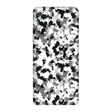 Xiaomi Redmi Phone Skins (All Models) - White Black Camouflage - 3D Embossed Finish (L-18) Mi 11X Pro