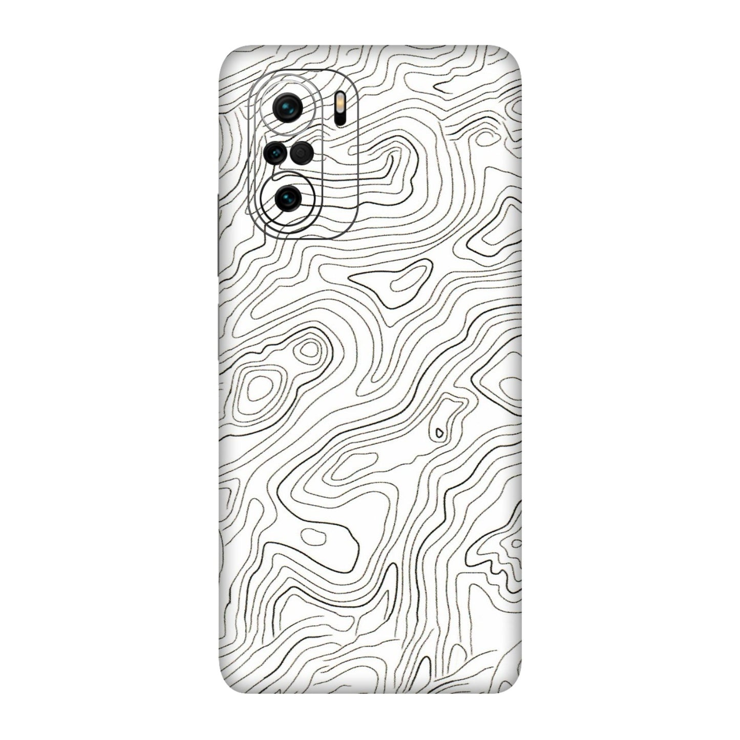 Xiaomi Redmi Phone Skins (All Models) - White Black Swirls - 3D Embossed Finish (L-219) Mi 11X Pro