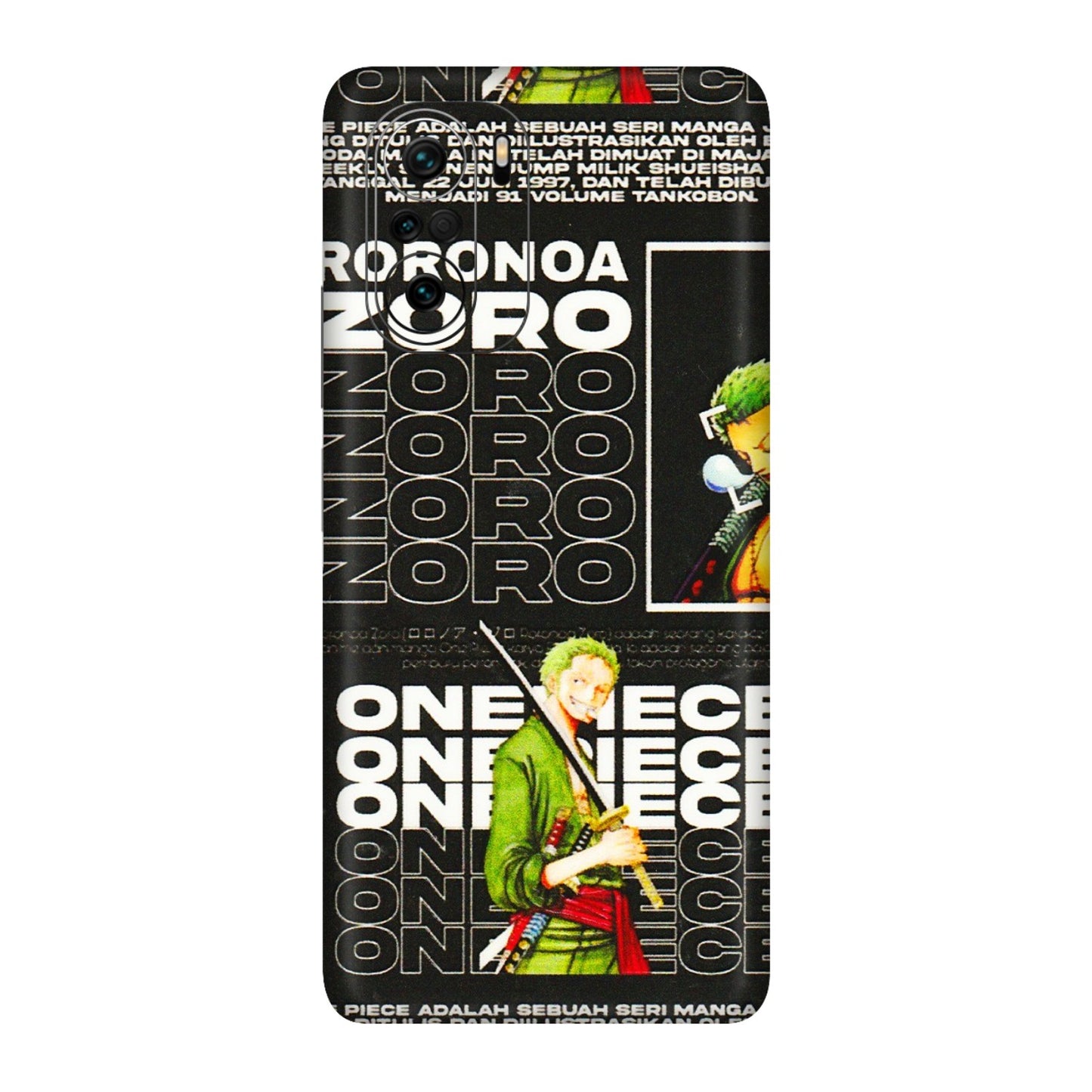 Xiaomi Redmi Phone Skins (All Models) - One Piece Zoro - 3D Embossed Finish (L-250) Mi 11X Pro