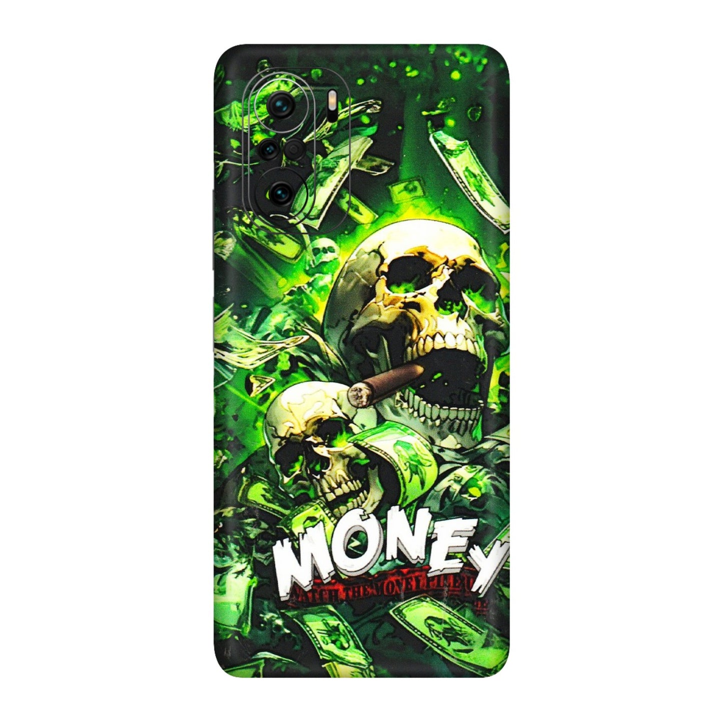 Xiaomi Redmi Phone Skins (All Models) - Skull Money - 3D Embossed Finish (L-303) Mi 11X Pro