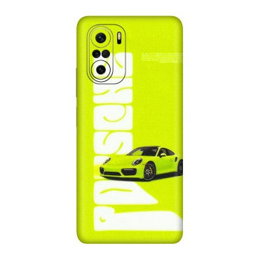 Xiaomi Redmi Phone Skins (All Models) - Lime Green Porche - 3D Embossed Finish (L-30) Mi 11X Pro