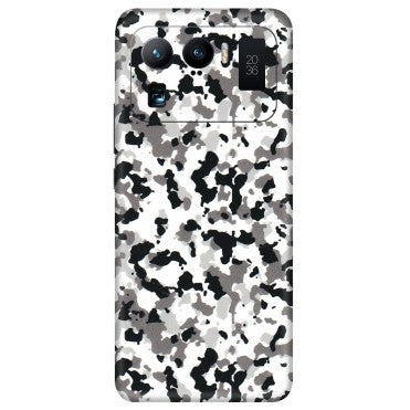 Xiaomi Redmi Phone Skins (All Models) - White Black Camouflage - 3D Embossed Finish (L-18) Mi 11 Ultra
