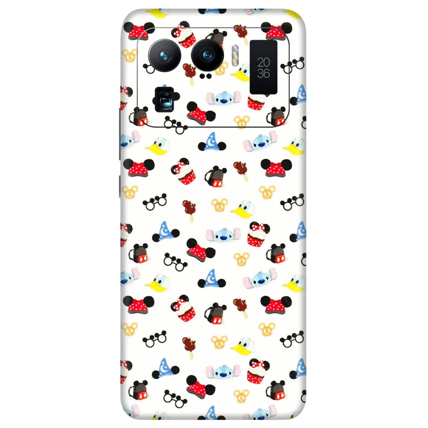 Xiaomi Redmi Phone Skins (All Models) - Minnie Mouse & Donald Doodles s - 3D Embossed Finish (L-194) Mi 11 Ultra