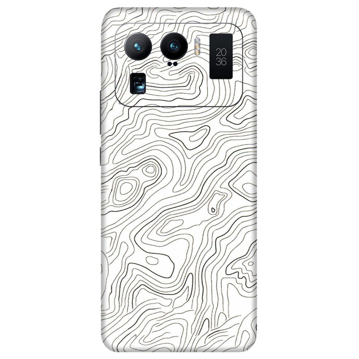 Xiaomi Redmi Phone Skins (All Models) - White Black Swirls - 3D Embossed Finish (L-219) Mi 11 Ultra