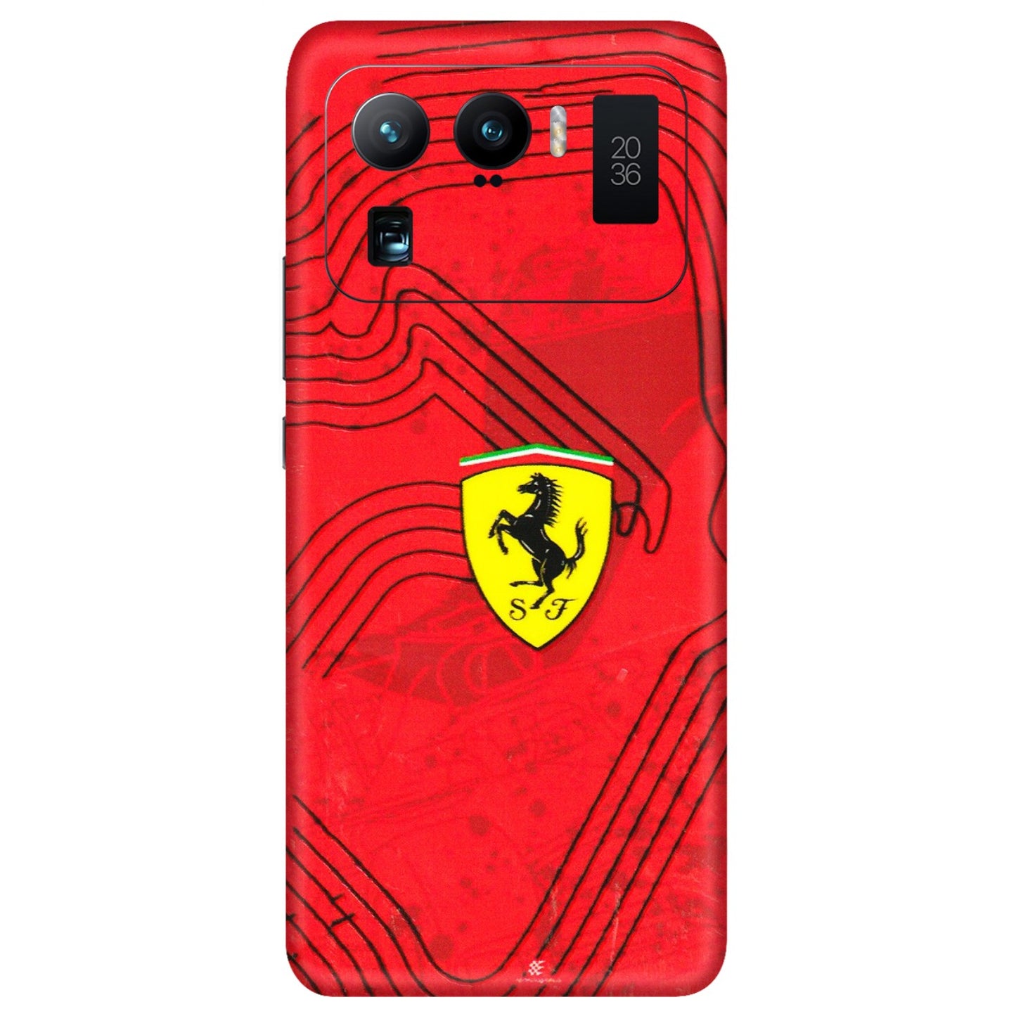 Xiaomi Redmi Phone Skins (All Models) - Red Ferrari Logo Stylish - 3D Embossed Finish (L-238) Mi 11 Ultra
