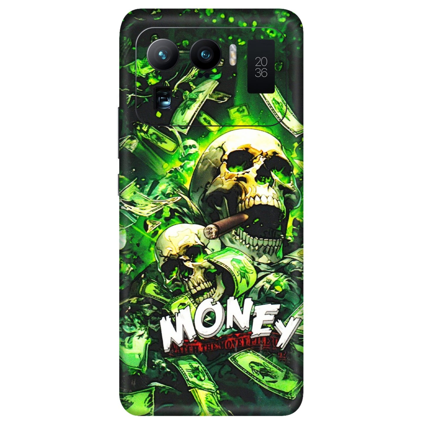 Xiaomi Redmi Phone Skins (All Models) - Skull Money - 3D Embossed Finish (L-303) Mi 11 Ultra
