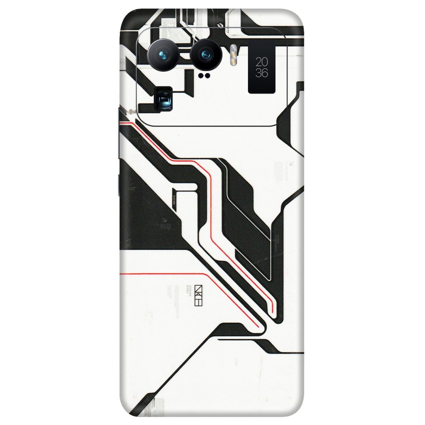 Xiaomi Redmi Phone Skins (All Models) - White Techy Logo - 3D Embossed Finish (L-312) Mi 11 Ultra