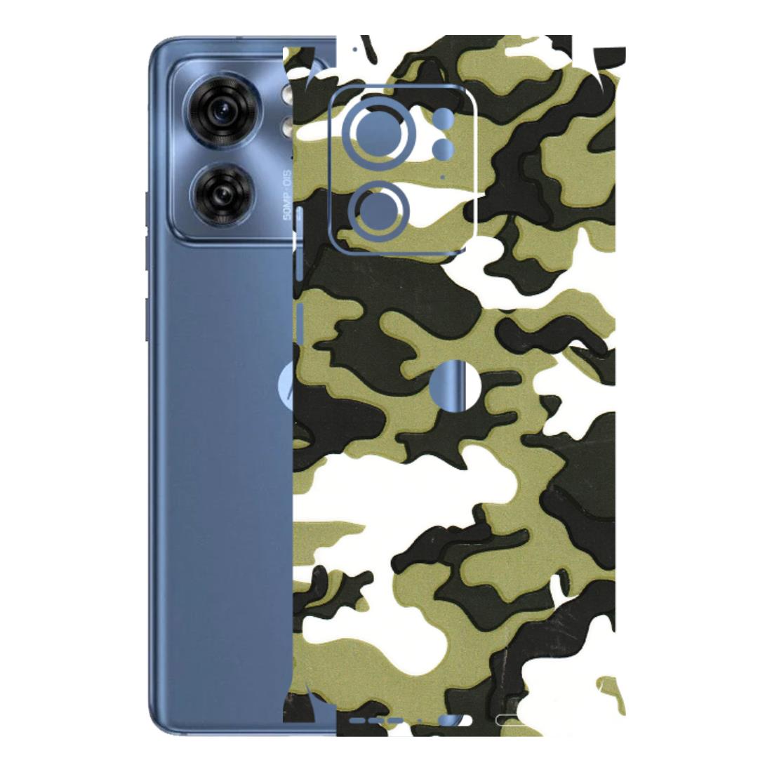 Motorola Phone Skins (All Models) - Camouflages White And Green - 3D Embossed Finish (L-243) Moto Edge 40 (5G)