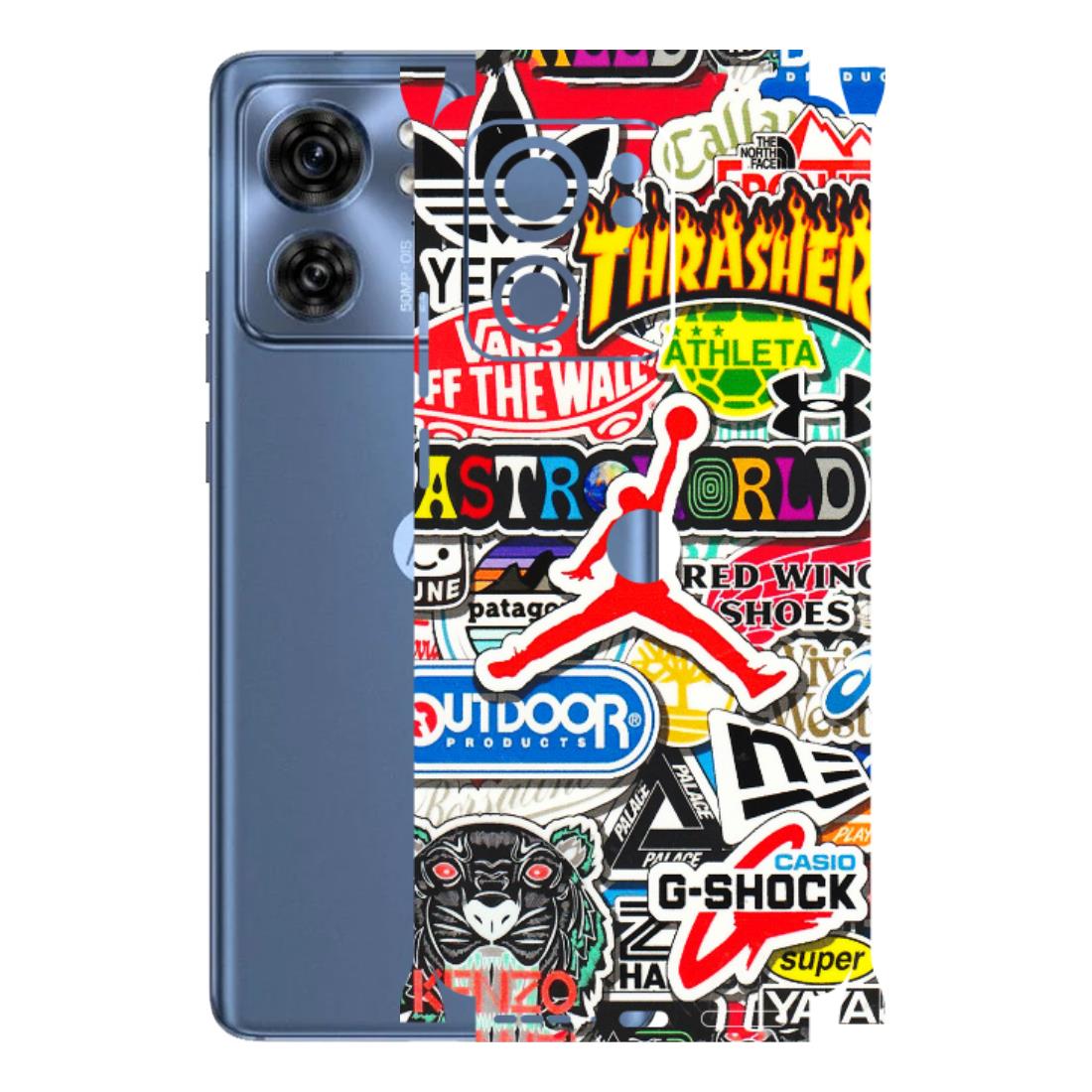 Motorola Phone Skins (All Models) - Multi Brands Sticker Graffiti - 3D Embossed Finish (L-37) Moto Edge 40 (5G)
