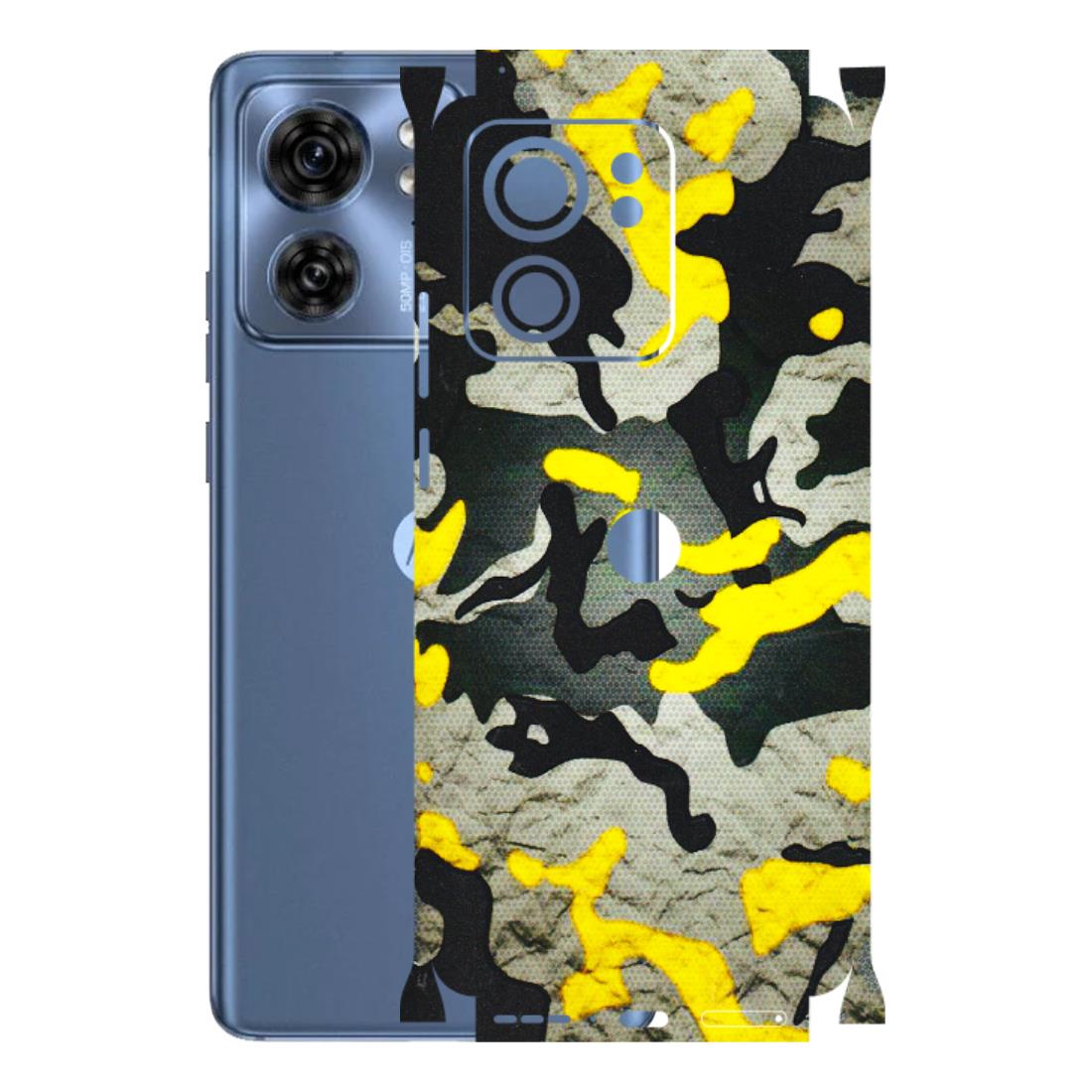 Motorola Phone Skins (All Models) - Yellow Camouflage - 3D Embossed Finish (L-61) Moto Edge 40 (5G)