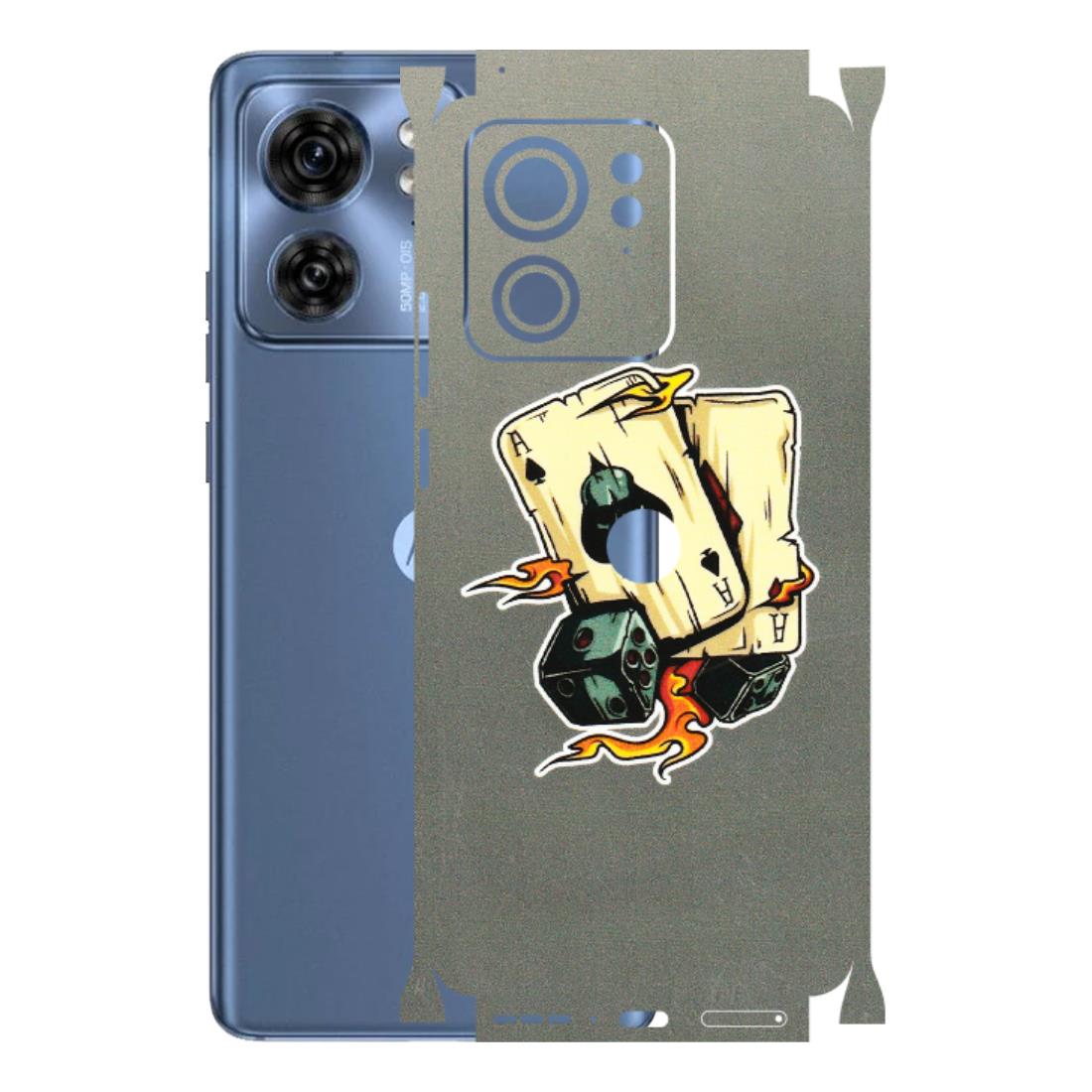 Motorola Phone Skins (All Models) - Grey Cards Of Ace - 3D Embossed Finish (L-77) Moto Edge 40 (5G)