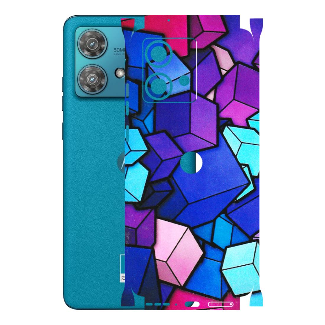 Motorola Phone Skins (All Models) - Cube Doodle - 3D Embossed Finish (L-141) Moto Edge 40 Neo (5G)