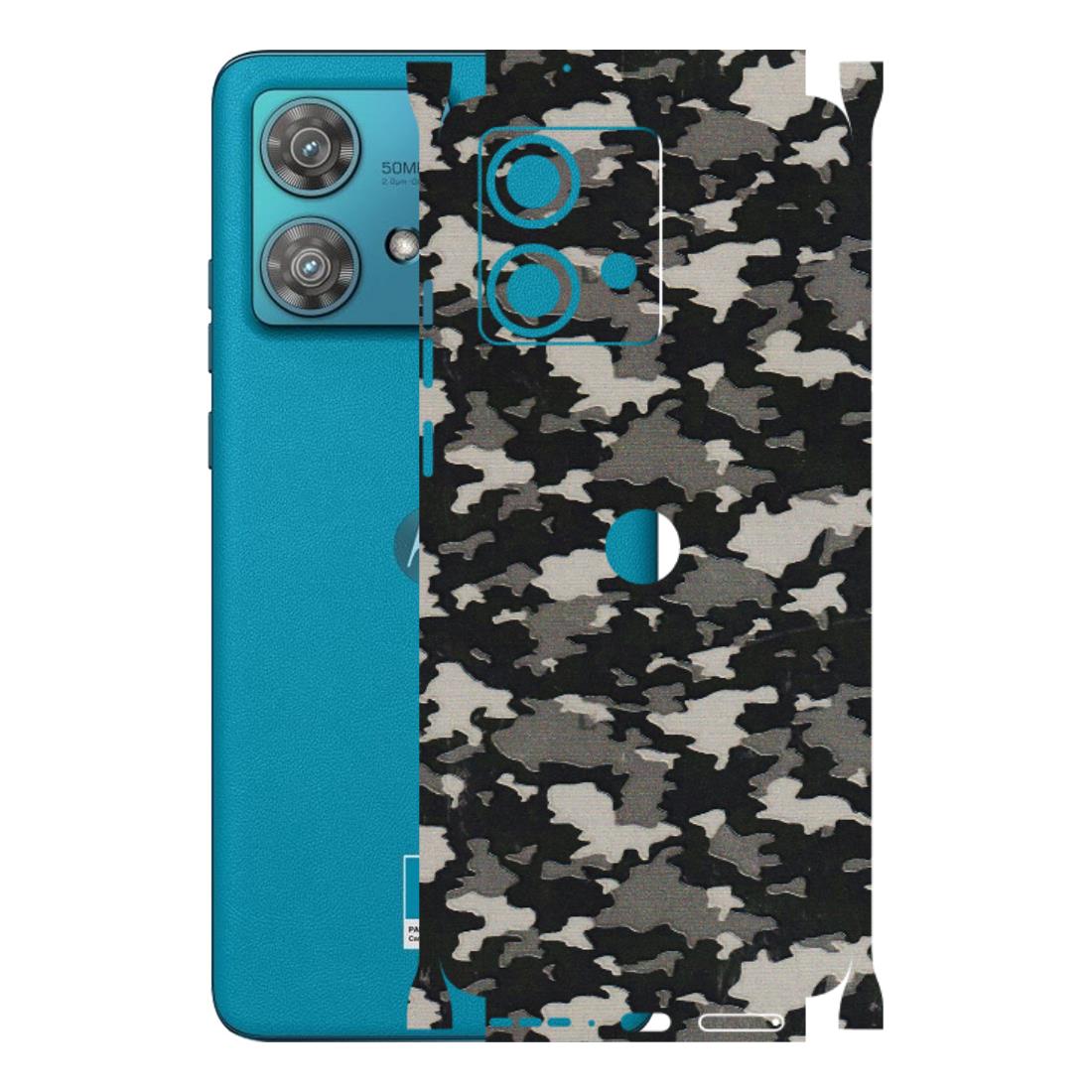 Motorola Phone Skins (All Models) - Black/Grey Camoflaunge - 3D Embossed Finish (L-142) Moto Edge 40 Neo (5G)