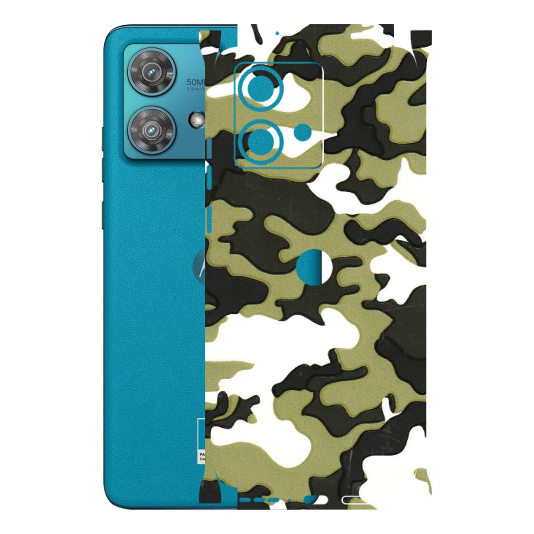 Motorola Phone Skins (All Models) - Camouflages White And Green - 3D Embossed Finish (L-243) Moto Edge 40 Neo (5G)