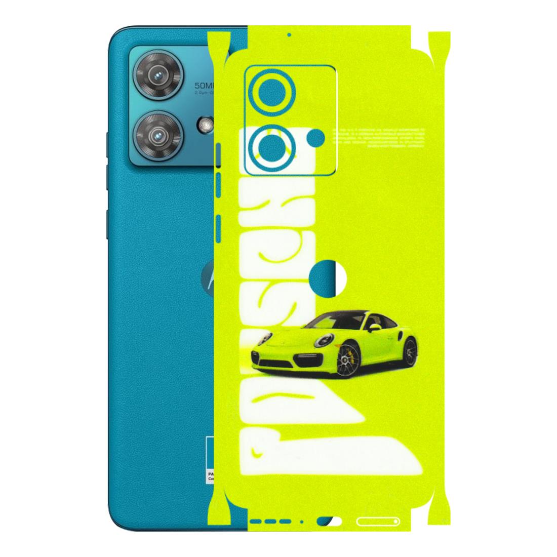 Motorola Phone Skins (All Models) - Lime Green Porche - 3D Embossed Finish (L-30) Moto Edge 40 Neo (5G)