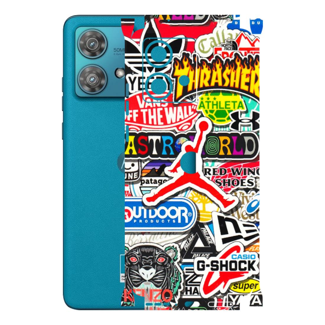 Motorola Phone Skins (All Models) - Multi Brands Sticker Graffiti - 3D Embossed Finish (L-37) Moto Edge 40 Neo (5G)