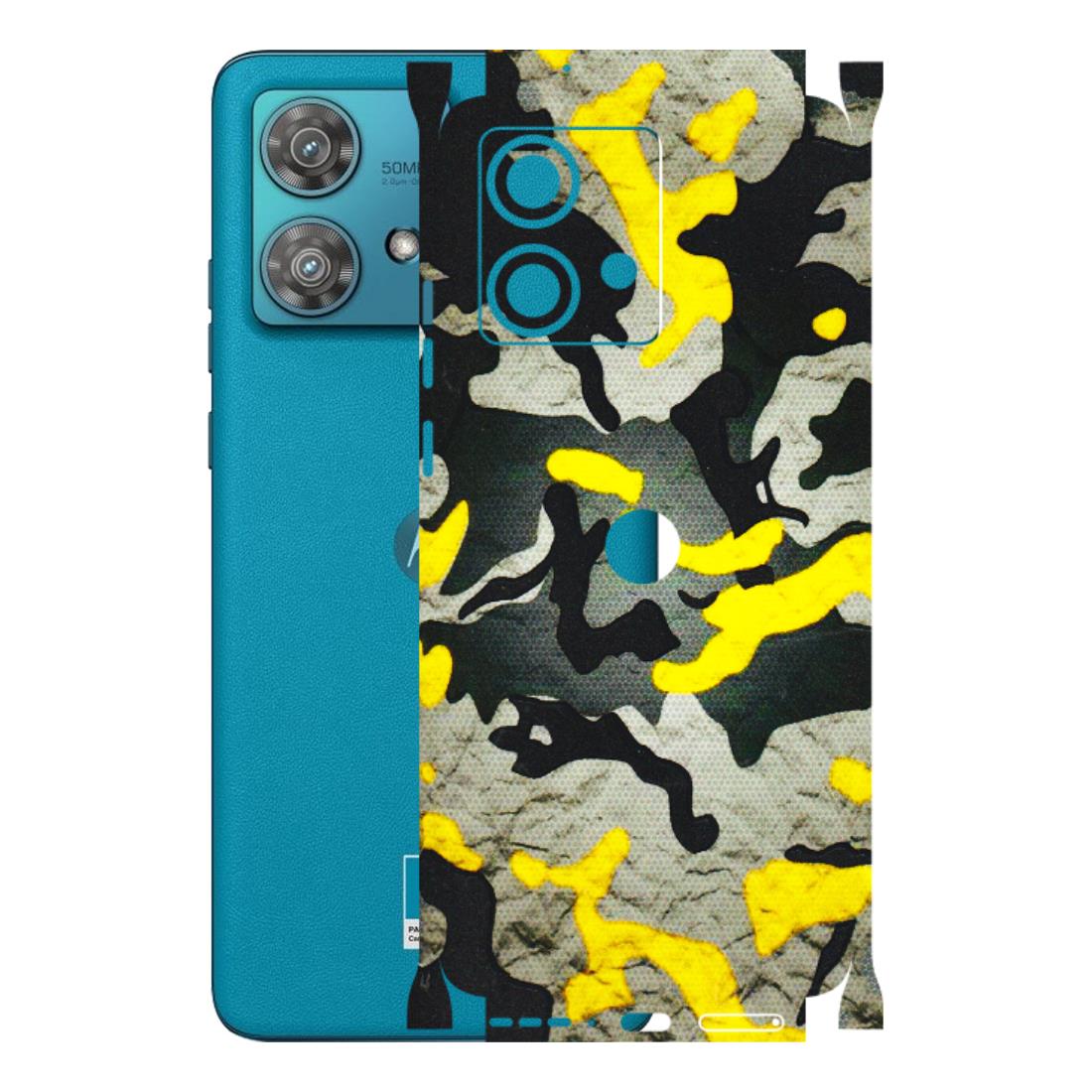 Motorola Phone Skins (All Models) - Yellow Camouflage - 3D Embossed Finish (L-61) Moto Edge 40 Neo (5G)