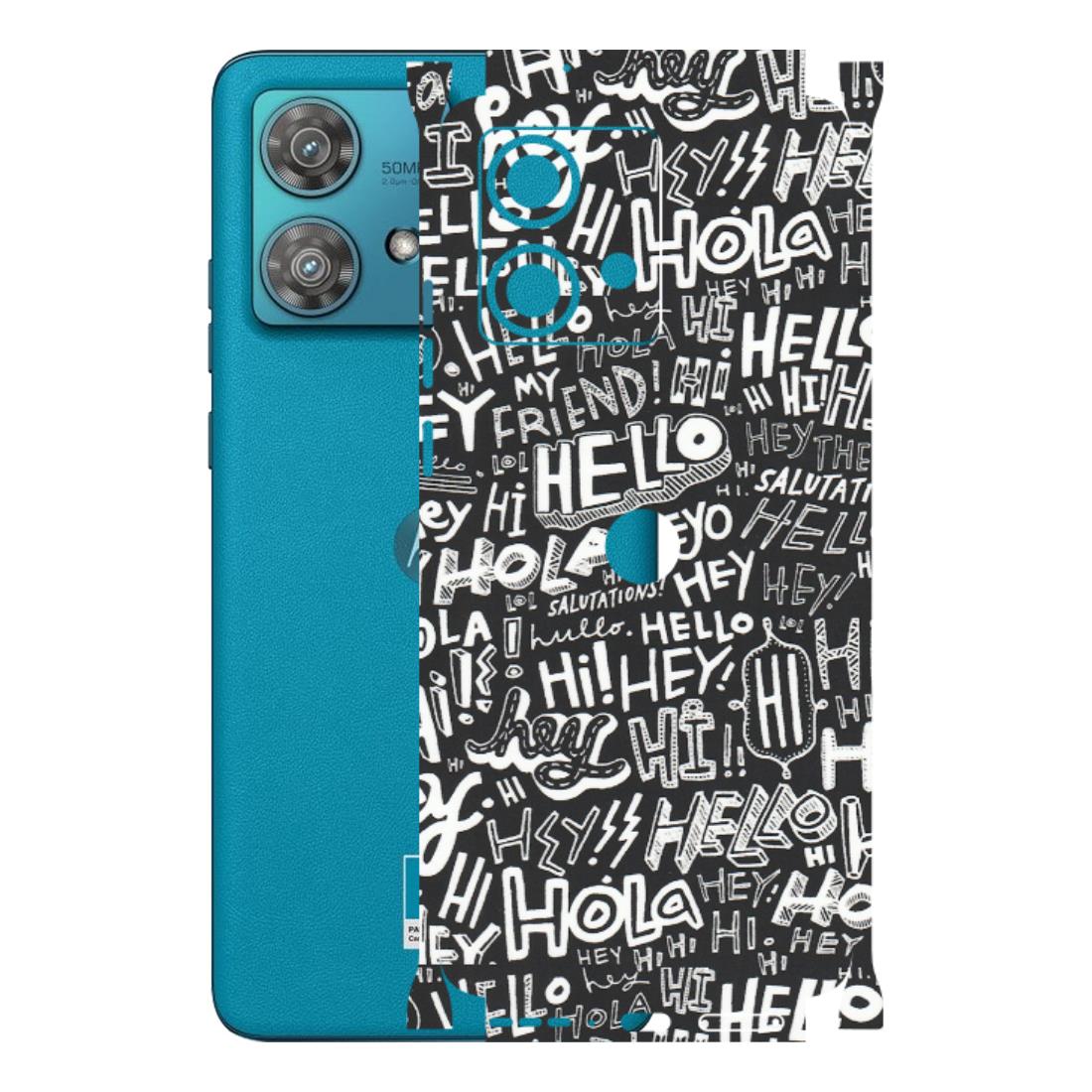 Motorola Phone Skins (All Models) - Hi Hello Doodles - Matte Finish (M-25) Moto Edge 40 Neo (5G)