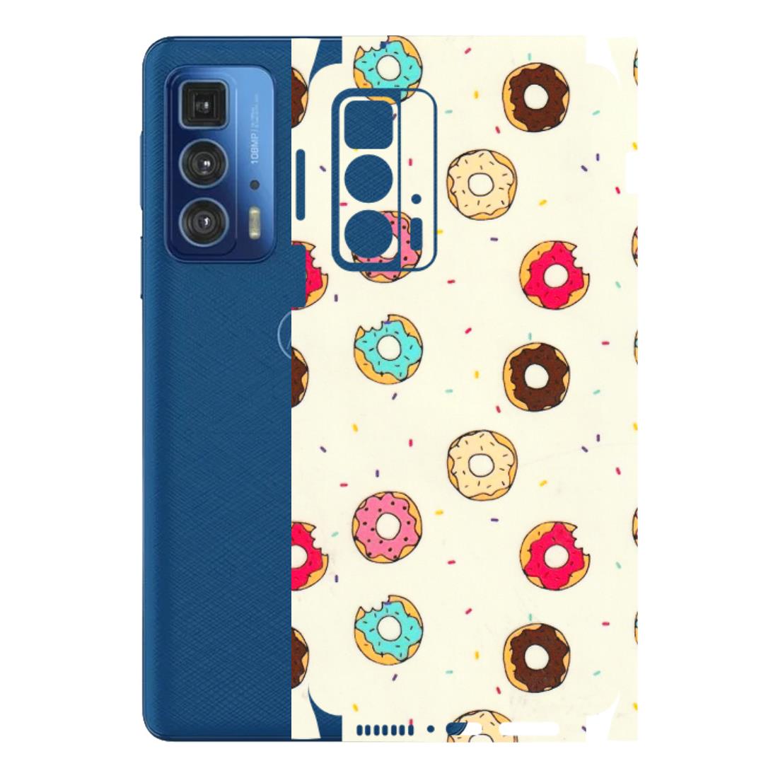 Motorola Phone Skins (All Models) - Mini Donuts Doodle Art - 3D Embossed Finish (L-122) Motorola Edge 20 Pro