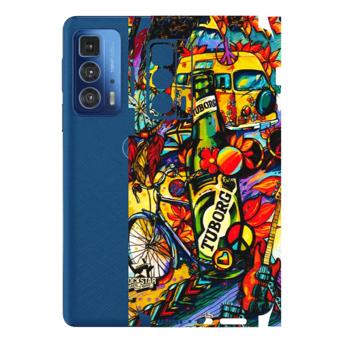 Motorola Phone Skins (All Models) - Cool Beer Bottle - 3D Embossed Finish (L-193) Motorola Edge 20 Pro