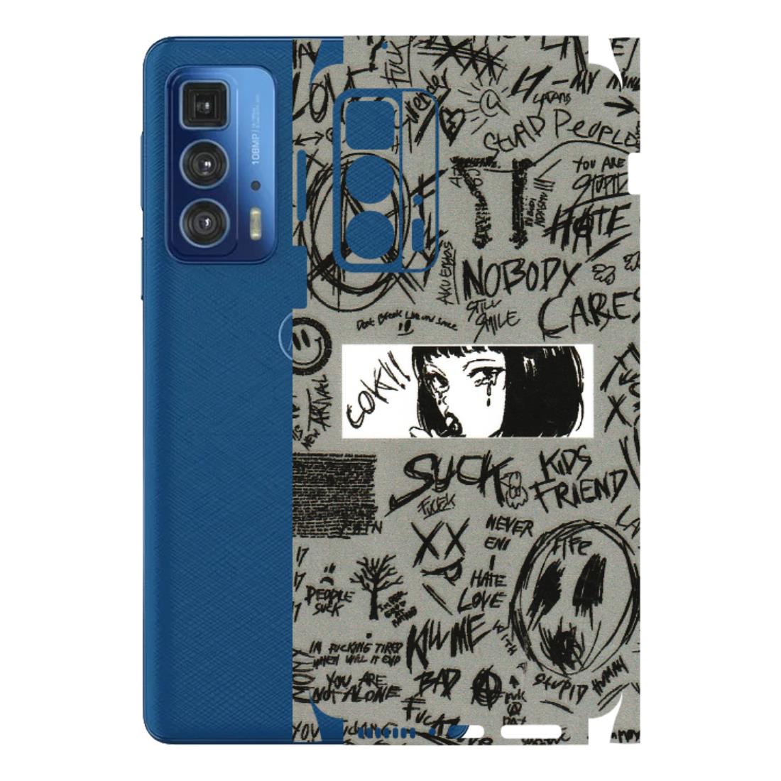Motorola Phone Skins (All Models) - Never Have Love Anime - 3D Embossed Finish (L-260) Motorola Edge 20 Pro