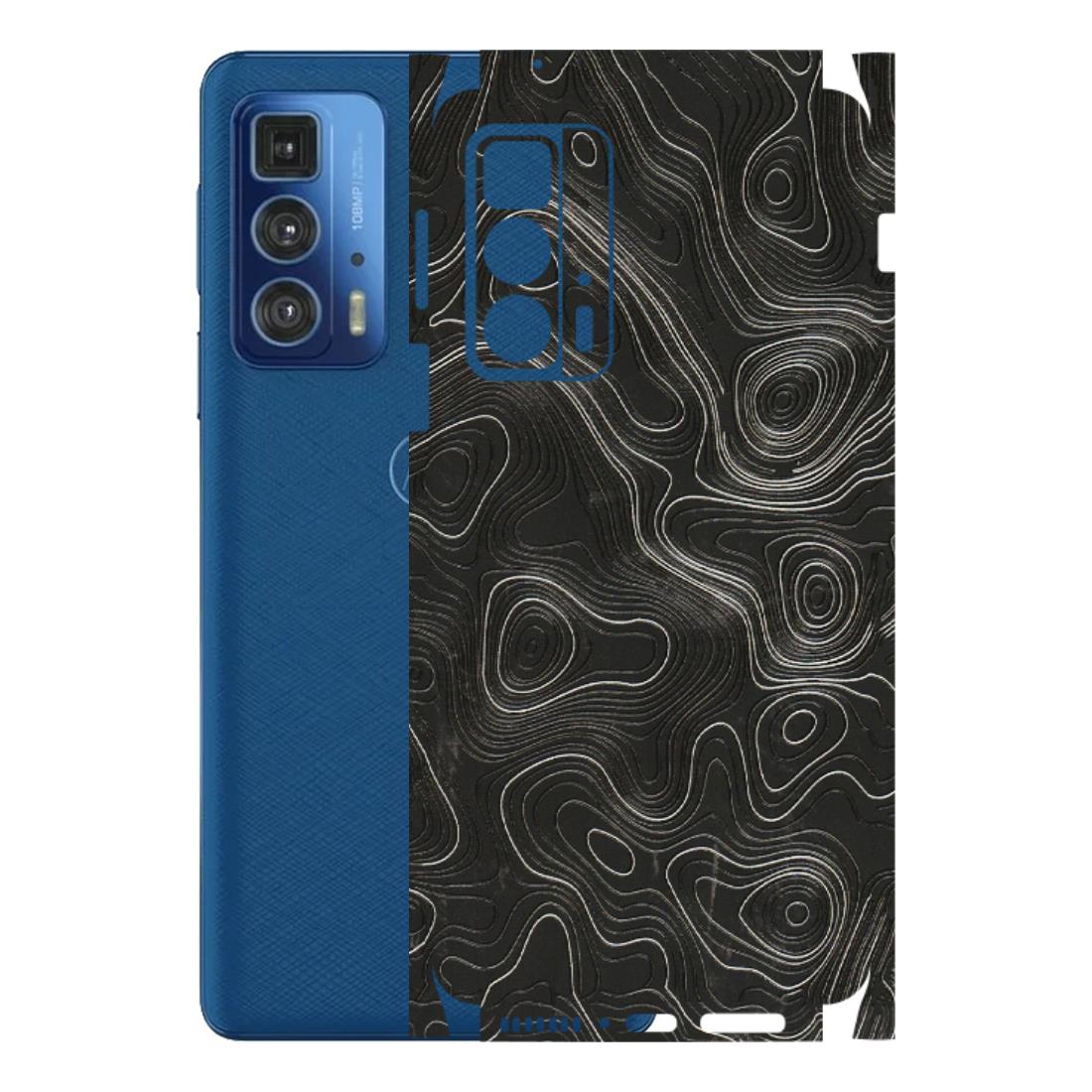 Motorola Phone Skins (All Models) - Abstract White Line Map - 3D Embossed Finish (L-269) Motorola Edge 20 Pro
