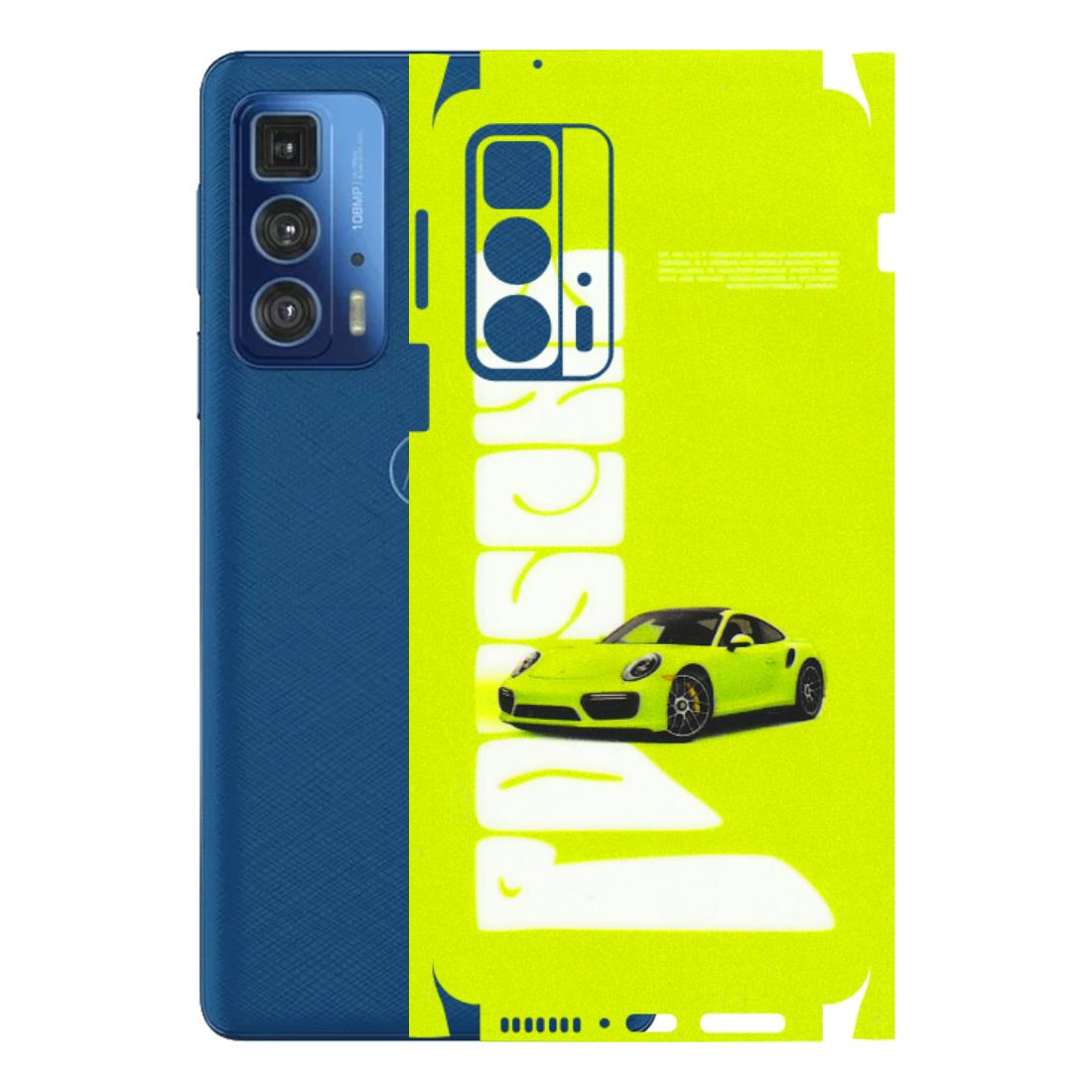 Motorola Phone Skins (All Models) - Lime Green Porche - 3D Embossed Finish (L-30) Motorola Edge 20 Pro