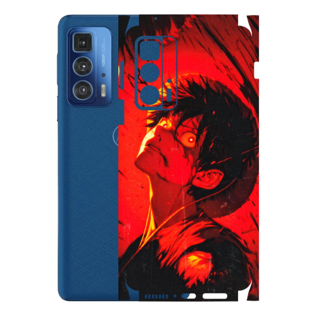 Motorola Phone Skins (All Models) - D.Luffy Power Up One Piece Anime - 3D Embossed Finish (L-326) Motorola Edge 20 Pro