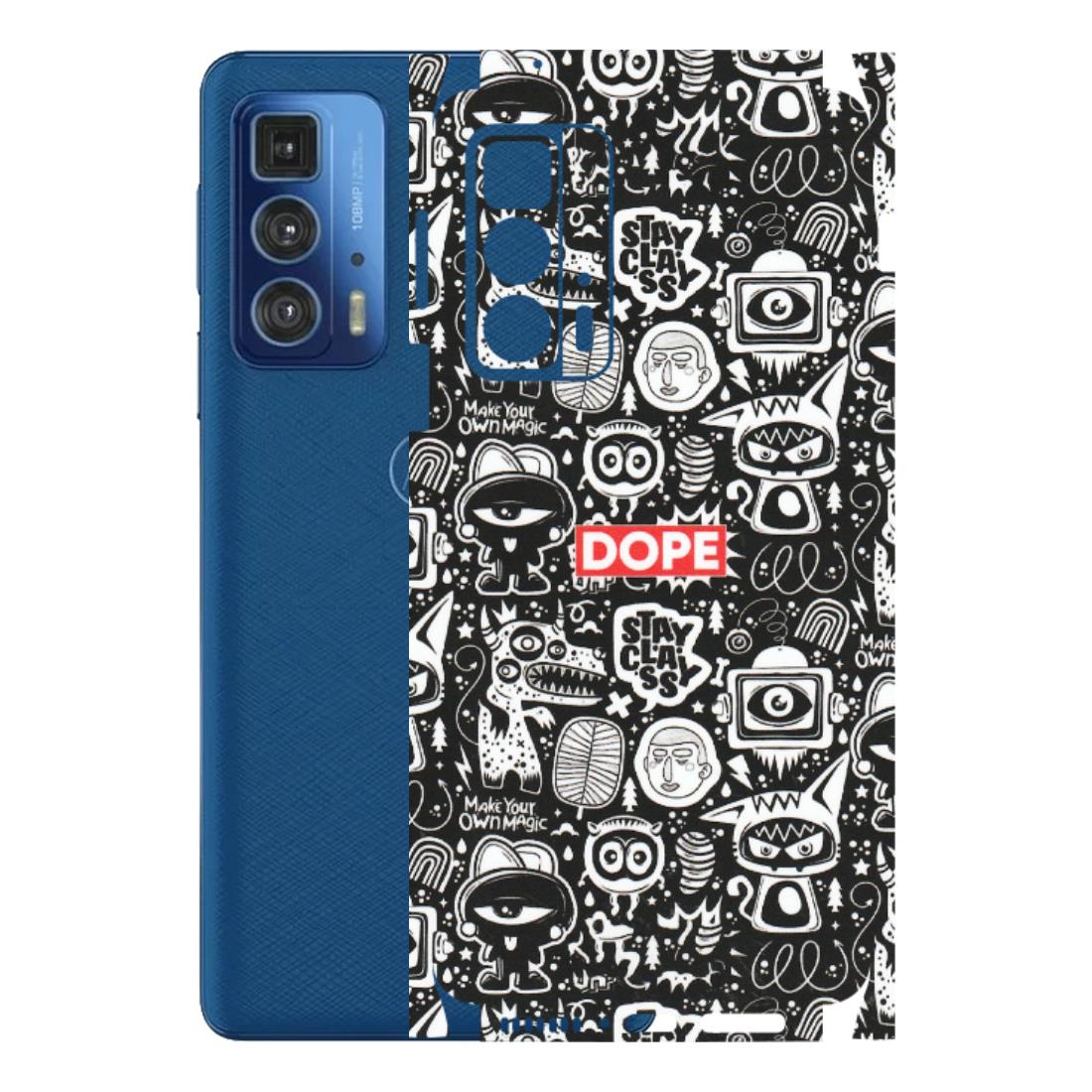 Motorola Phone Skins (All Models) - Dope Stay Classy Black Doodles - Matte Finish (M-126) Motorola Edge 20 Pro