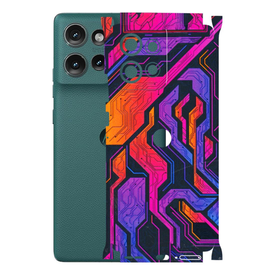 Motorola Phone Skins (All Models) - Tech Circuits Futuristic - 3D Embossed Finish (L-07) Motorola Edge 50 (5G)