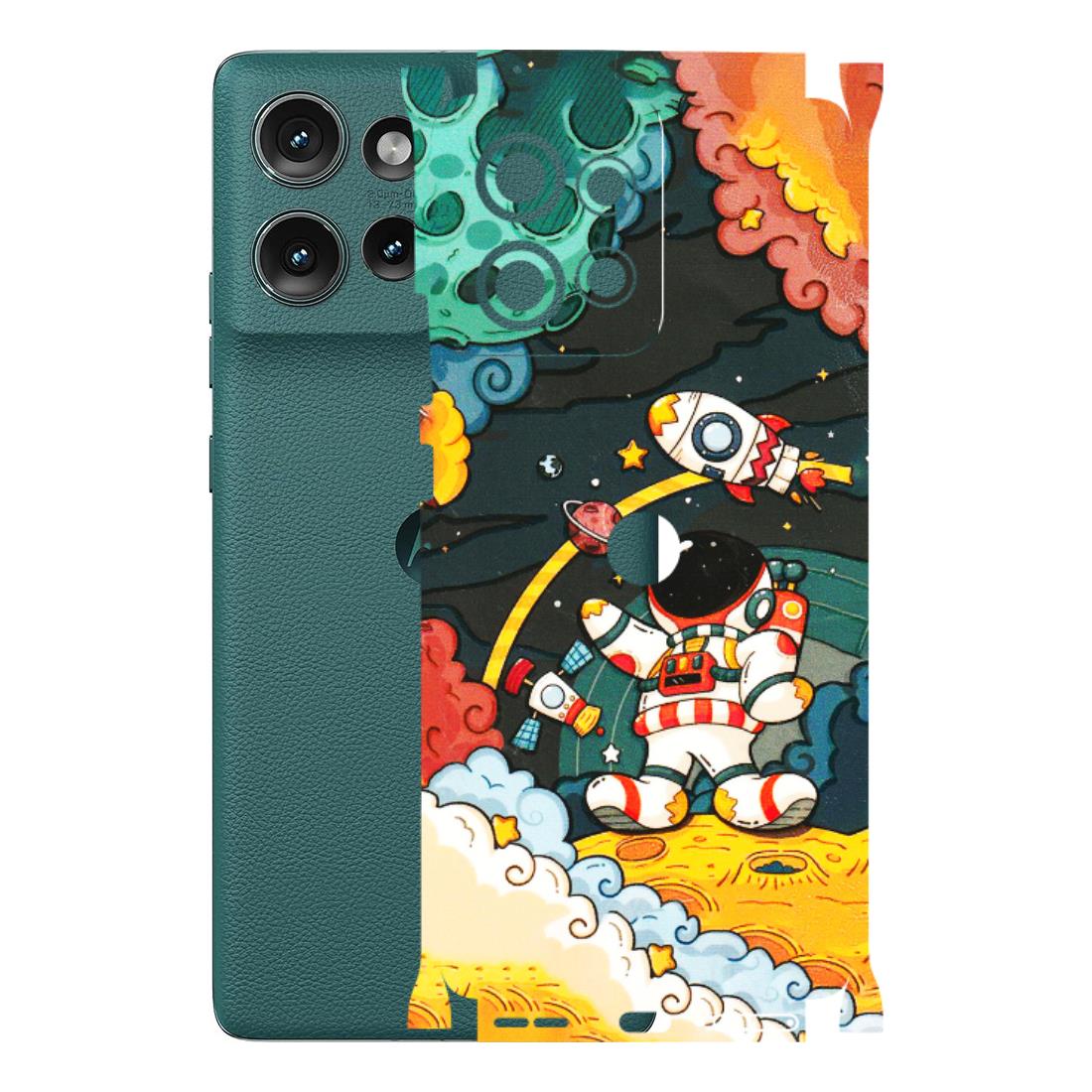 Motorola Phone Skins (All Models) - Astronauts & Spaceship - 3D Embossed Finish (L-145) Motorola Edge 50 (5G)