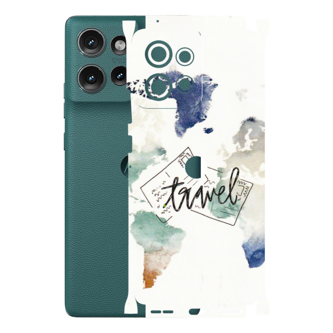 Motorola Phone Skins (All Models) - Travel The World - 3D Embossed Finish (L-232) Motorola Edge 50 (5G)