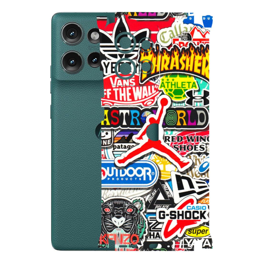 Motorola Phone Skins (All Models) - Multi Brands Sticker Graffiti - 3D Embossed Finish (L-37) Motorola Edge 50 (5G)