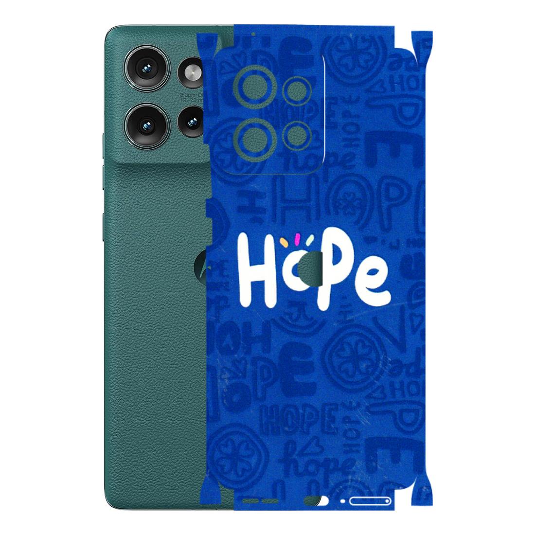 Motorola Phone Skins (All Models) - Hope Doodles Blue - 3D Embossed Finish (L-43) Motorola Edge 50 (5G)