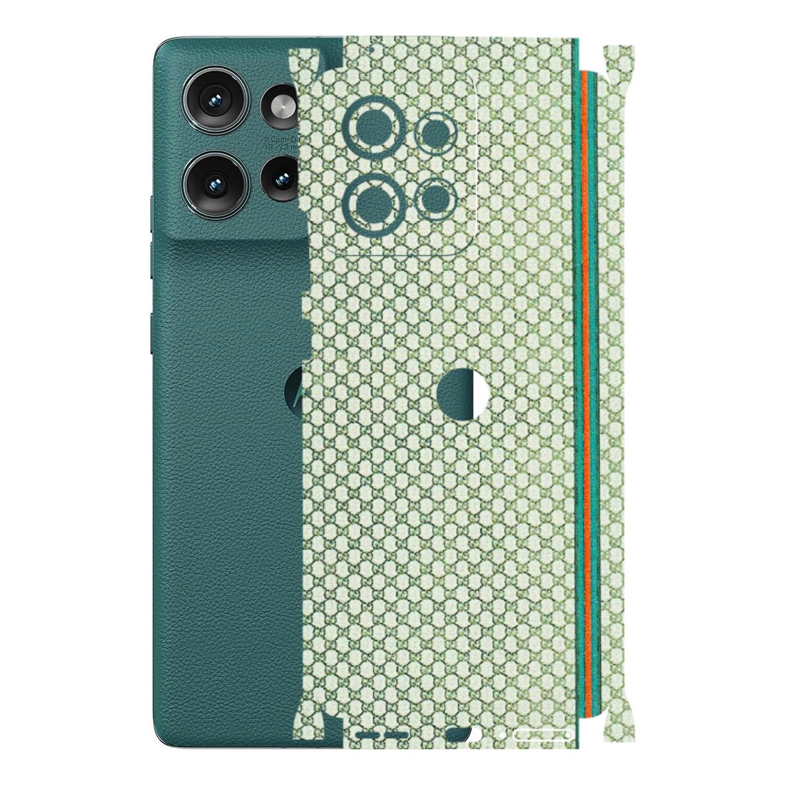 Motorola Phone Skins (All Models) - Gucci Fabric Pattern - 3D Embossed Finish (L-73) Motorola Edge 50 (5G)