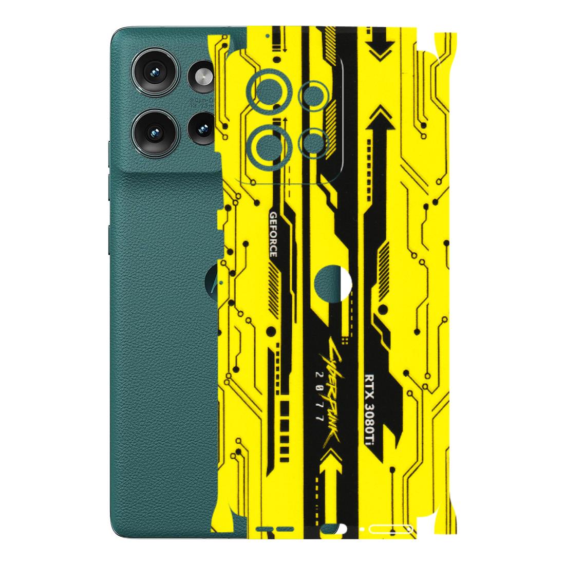 Motorola Phone Skins (All Models) - Yellow Cyberpunk - 3D Embossed Finish (L-93) Motorola Edge 50 (5G)