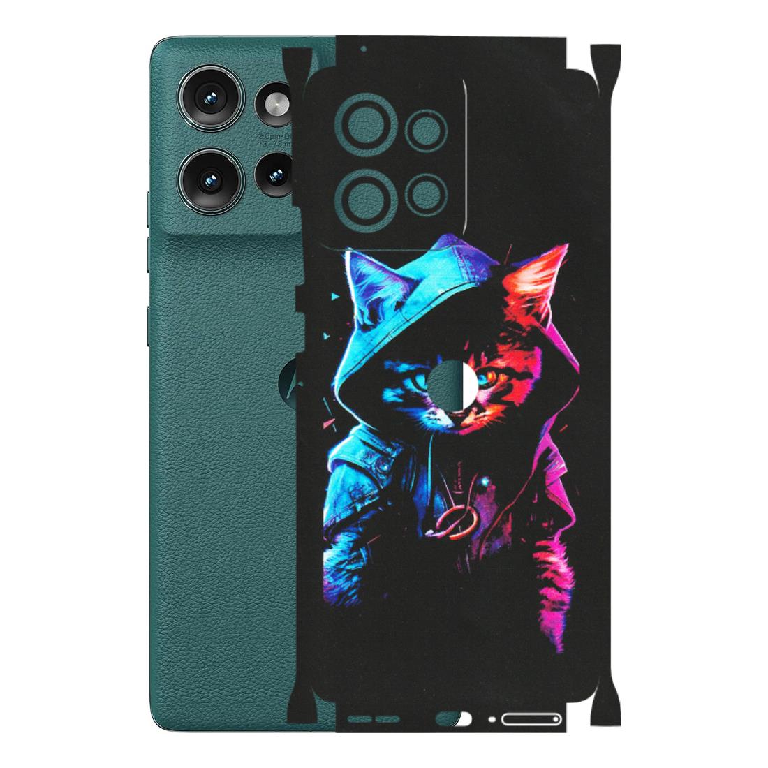 Motorola Phone Skins (All Models) - Cyberpunk Cat - Matte Finish (M-45) Motorola Edge 50 (5G)
