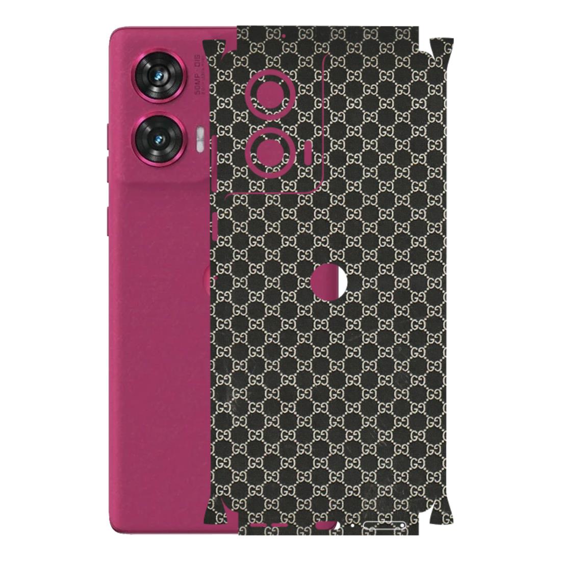 Motorola Phone Skins (All Models) - Black G Print - 3D Embossed Finish (L-109) Motorola Edge 50 Fusion (5G)