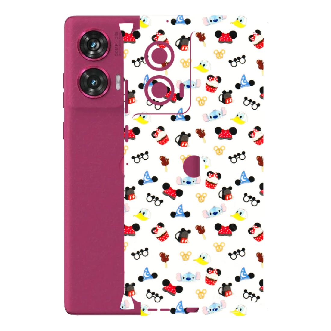 Motorola Phone Skins (All Models) - Minnie Mouse & Donald Doodles s - 3D Embossed Finish (L-194) Motorola Edge 50 Fusion (5G)