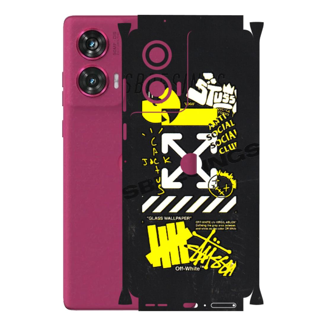 Motorola Phone Skins (All Models) - Anti Social Graffiti - 3D Embossed Finish (L-198) Motorola Edge 50 Fusion (5G)