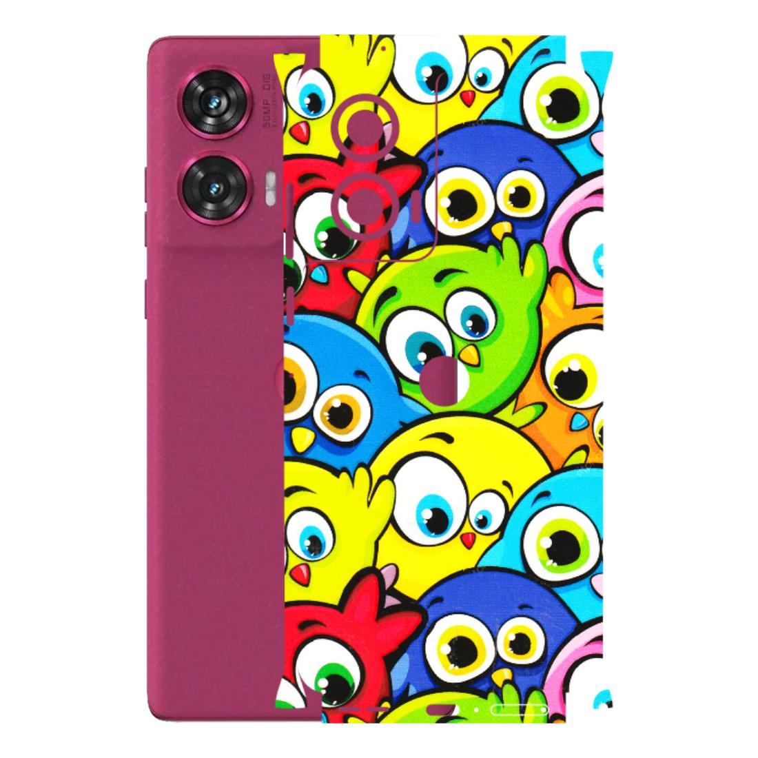 Motorola Phone Skins (All Models) - Cute Fluffy Birds - 3D Embossed Finish (L-213) Motorola Edge 50 Fusion (5G)